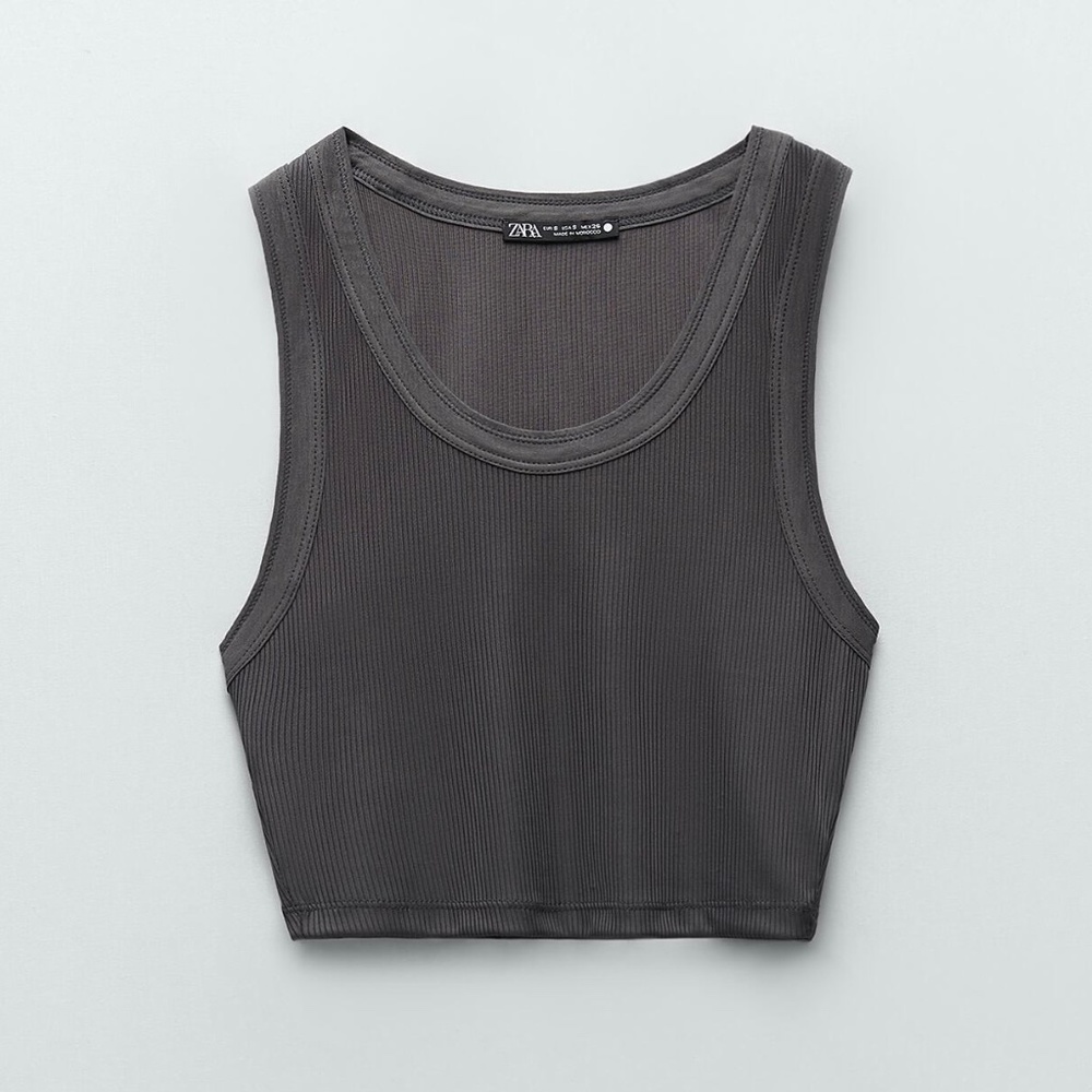 NEW Zara Essential Ribbed Crop Top